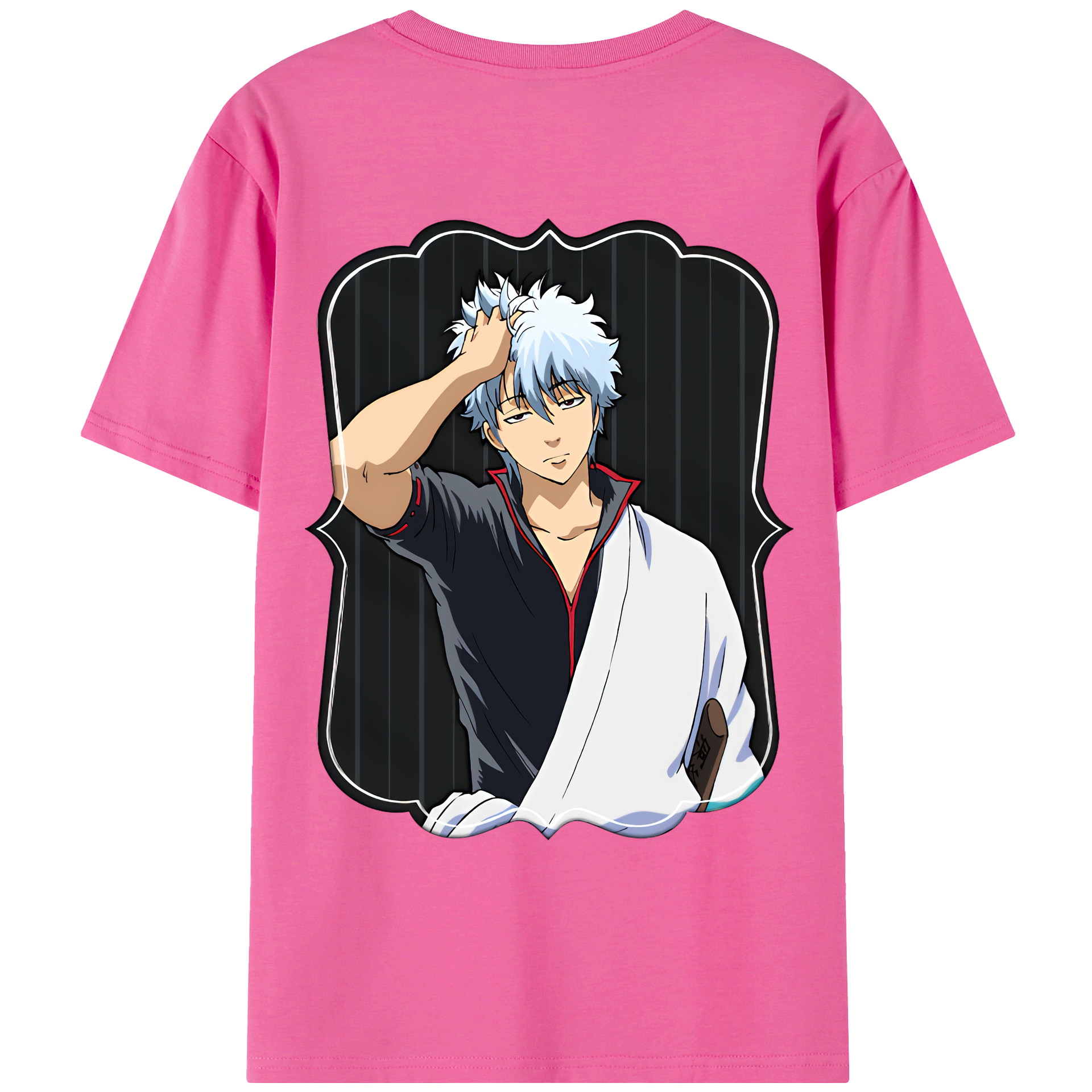 （画像用） ぎんたま 坂田銀時（さかたぎんとき） 神楽 志村新八（しむら しんぱち） GINTAMA Sakata Gintoki Kagura Shimura Shinpachi レディース半袖Tシャツ(バックプリント)